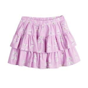 Jumping Beans Lilac Butterfly Elastic Waist Tiered Scooter Skort Skirt Size 12